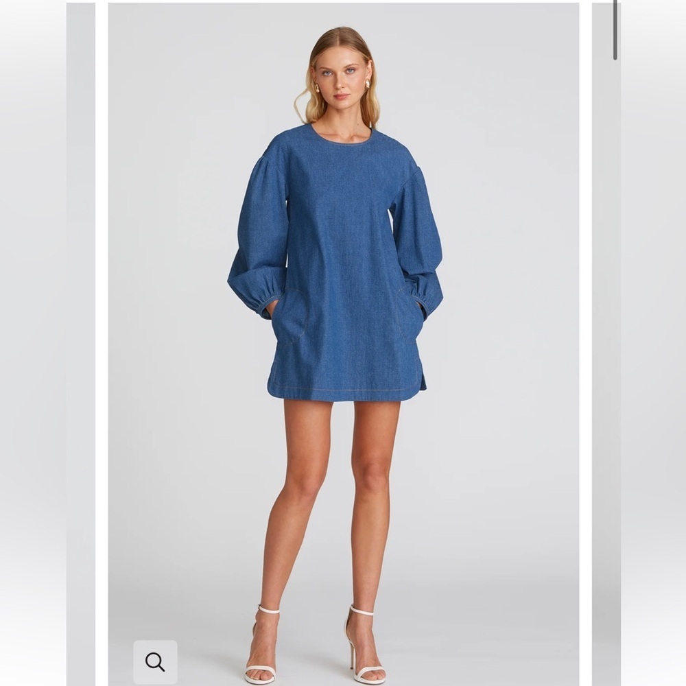 AMUR Ace Denim Shift Mini Dress